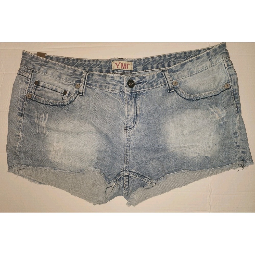 YMI Jean Shorts Juniors Women's Size 15 Low Rise Frayed Cut-Off Style Grunge